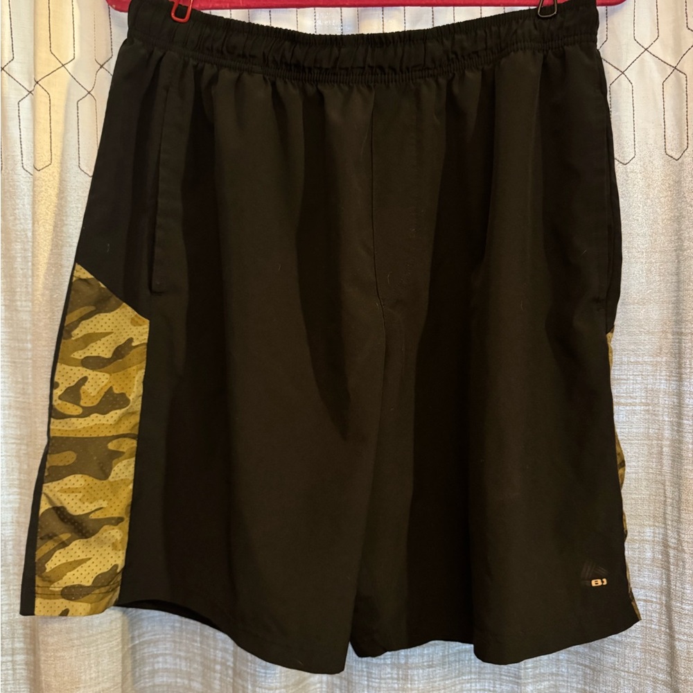 RBX Men's Black Swim Trunks with Camouflage Detail